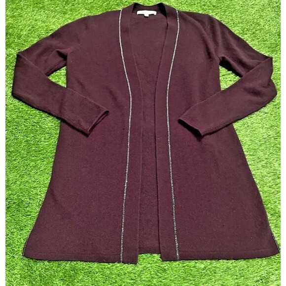 Neiman Marcus Sweaters - Neiman Marcus The Cashmere Collection  Open Cardigan Sparkle Beaded Sweater sz S